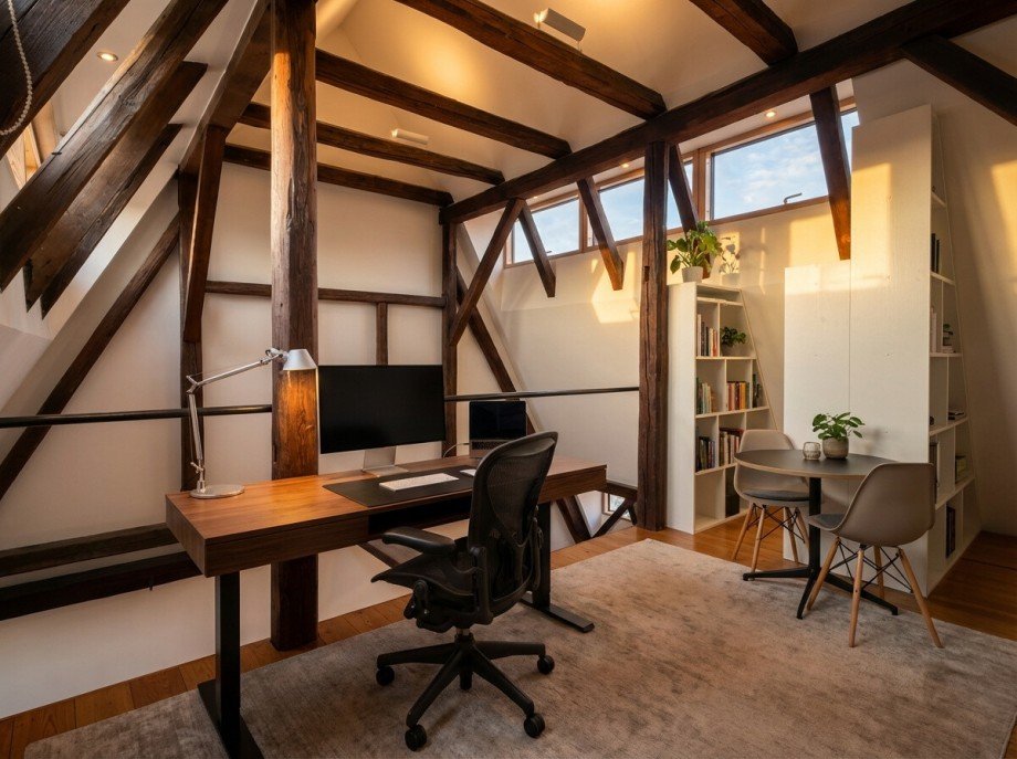 Empore Arbeitsbereich M�blierungsvorschlag Maisonettewohnung Mannheim / Seckenheim