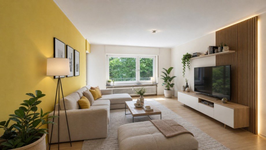 M�blierungsvorschlag Wohnzimmer Etagenwohnung Mannheim / Sandhofen