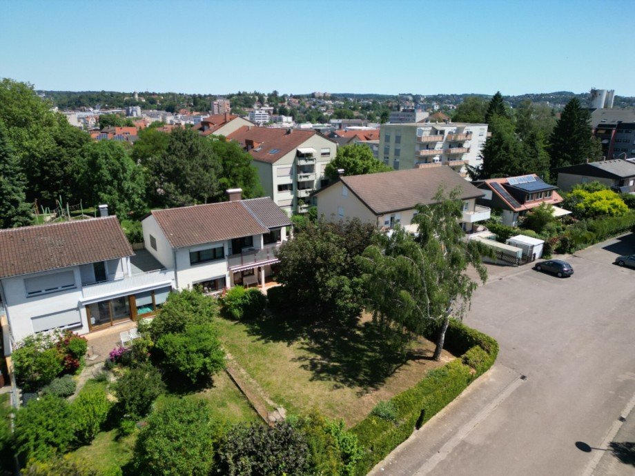 Gartenansicht Drohne Reihenendhaus Sinsheim