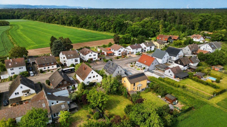Gartenansicht Vogelperspektive Einfamilienhaus Stutensee / Blankenloch
