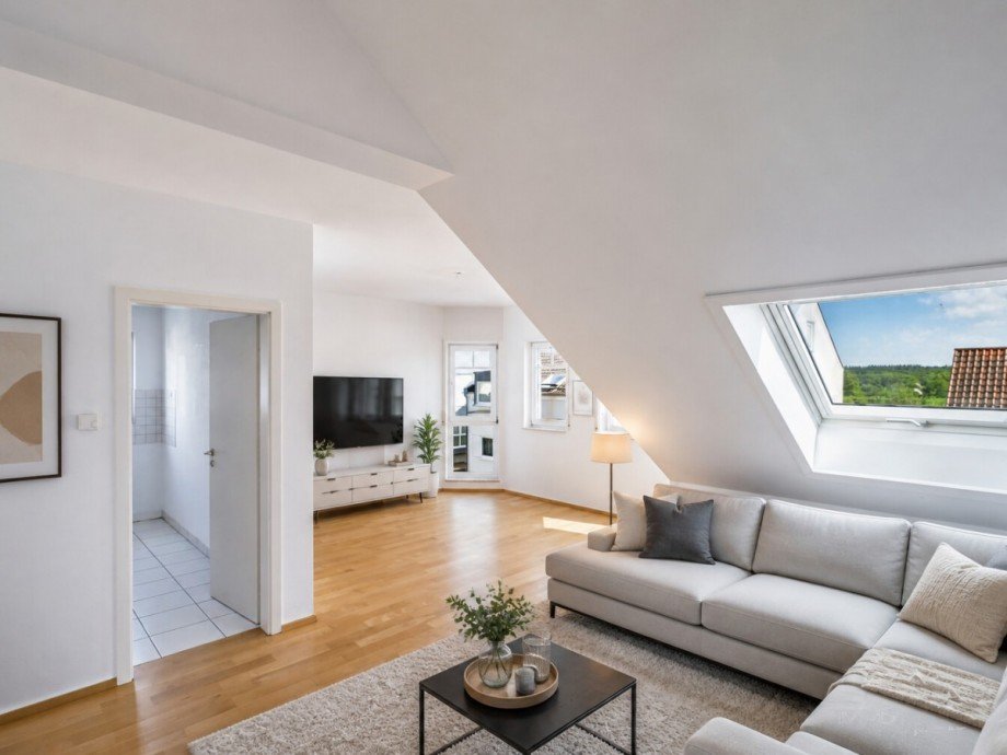 M�blierungsvorschlag Wohnzimmer KI generiert Maisonettewohnung Malsch