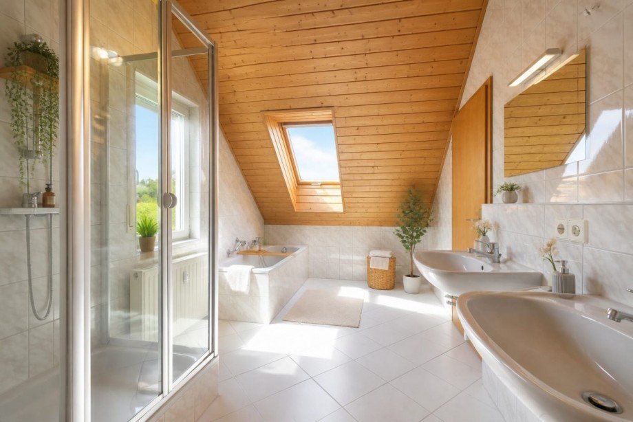 Badezimmer 2 DG Maisonettewohnung Sinsheim Steinsfurt