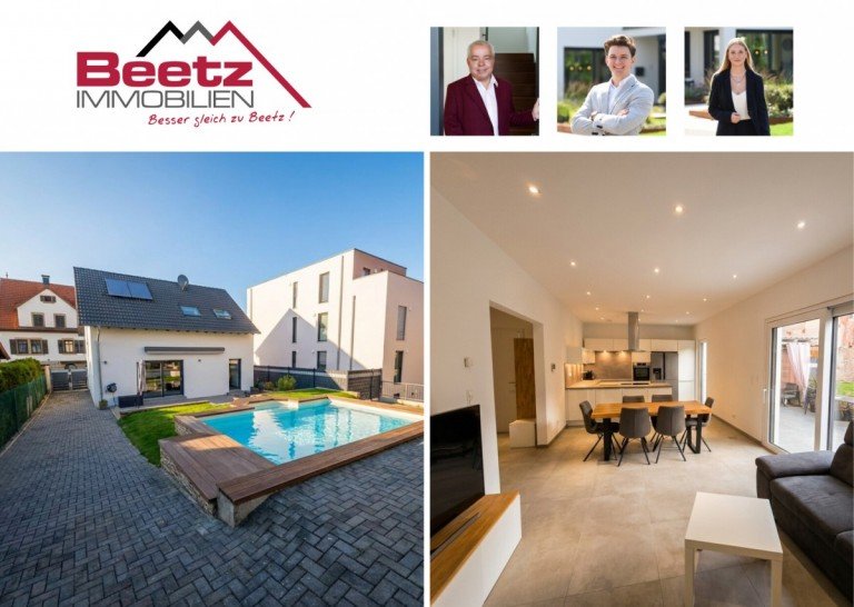 Beetz Immobilien Sinsheim / Reihen Einfamilienhaus Traumhaftes neuwertiges Einfamilienhaus mit Pool in Reihen