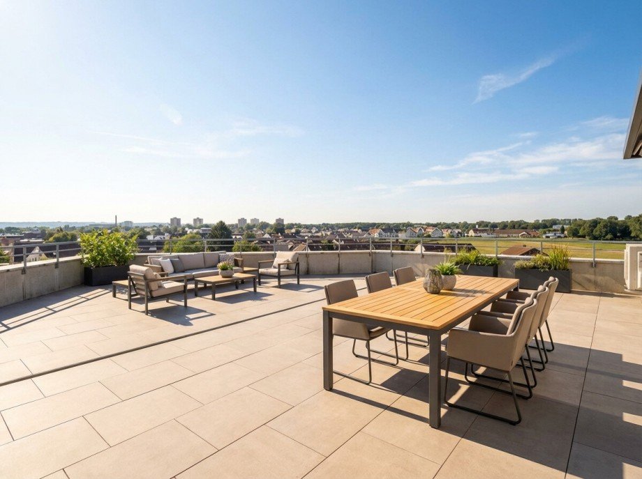 Terrasse M�blierungsvorschlag Penthousewohnung Neuhofen