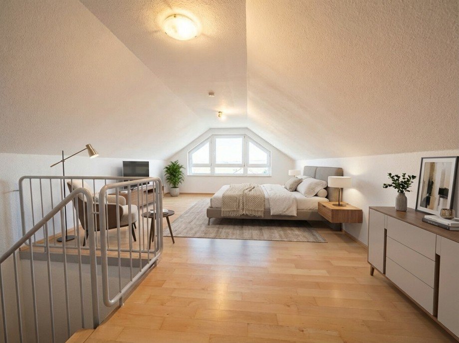 M�blierungsvorschlag Studio KI generiert Maisonettewohnung Malsch