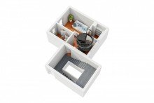 Grundriss Ebene 1 Denkmalgesch�tztes Rarit�ten-Loft f�r Charakterliebhaber - 3 Ebenen, Kamin, historische Balken