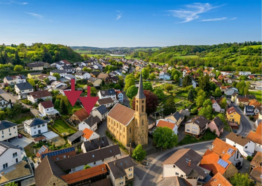 Vogelperspektive 1 Einfamilienhaus Sinsheim / Waldangelloch