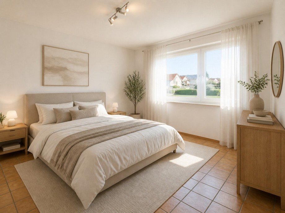 M�blierungsvorschlag Schlafzimmer Doppelhaush�lfte Wagh�usel / Kirrlach