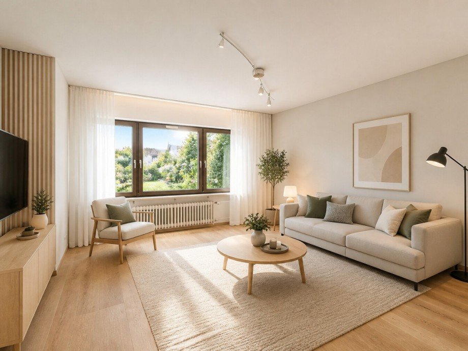 Renovierungsvorschlag Wohnzimmer Reihenendhaus Sinsheim
