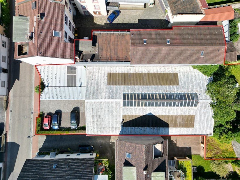 Von oben markiert Halle / Lager / Produktion B�hl , Baden