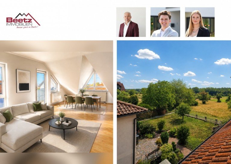 Beetz Immobilien �stringen Dachgeschosswohnung Zuhause �ber den D�chern �stringen�s mit Blick ins Gr�ne - 3-Zi.-Wohnung, 2 Balkone & Terrasse