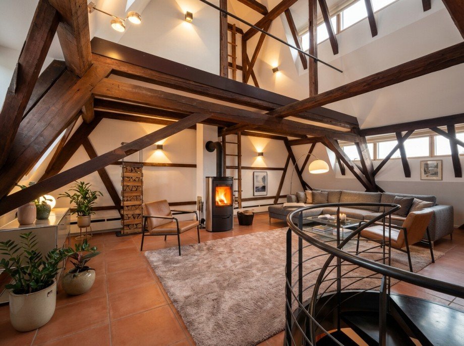 Wohnzimmer M�blierungsvorschlag Maisonettewohnung Mannheim / Seckenheim