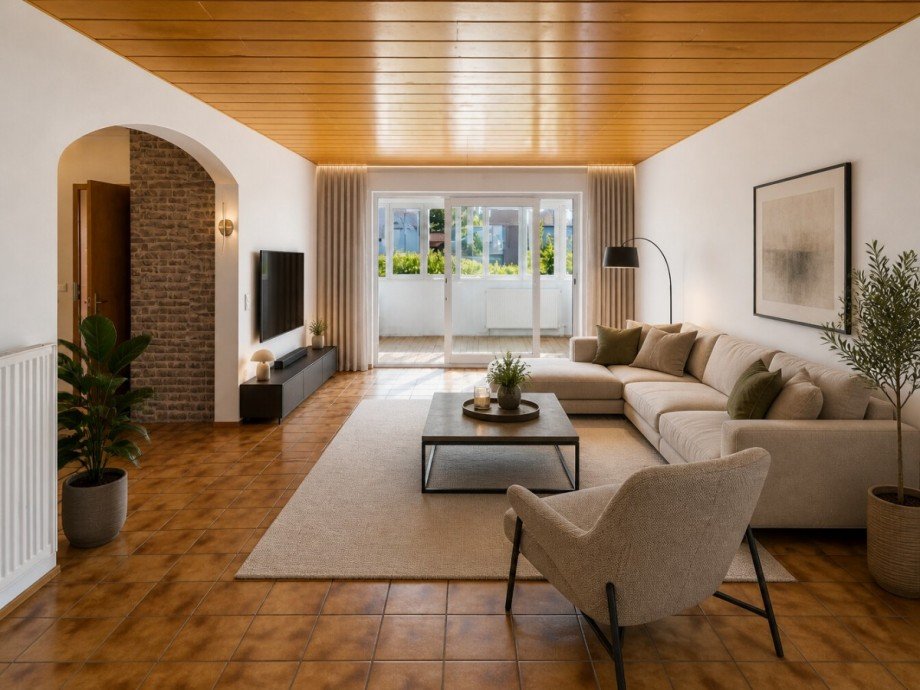 M�blierungsvorschlag Wohnzimmer 2 Doppelhaush�lfte Wagh�usel / Kirrlach