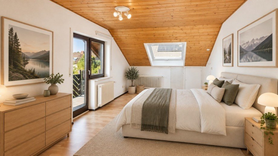 M�blierungsvorschlag Schlafzimmer OG KI generiert Einfamilienhaus Meckesheim