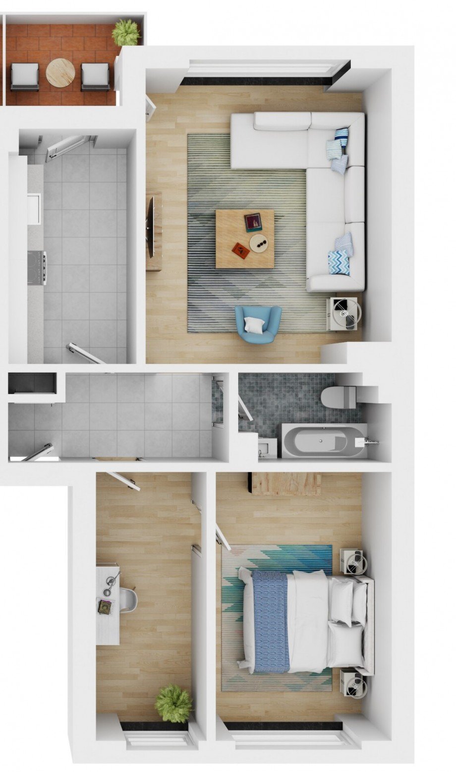 Grundriss rechts Etagenwohnung Mannheim / Sandhofen