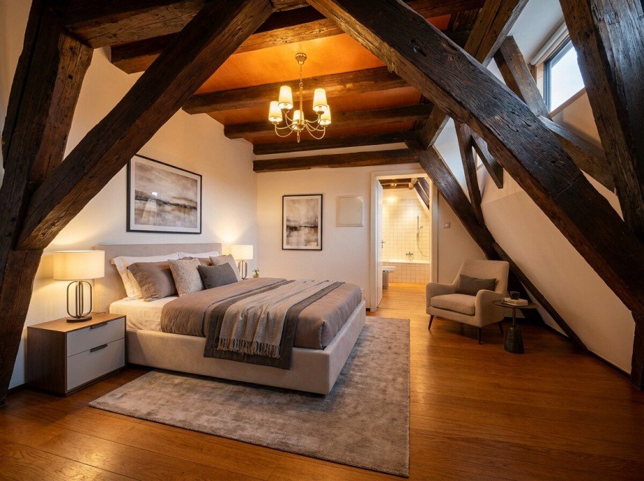 Schlafzimmer M�blierungsvorschlag Maisonettewohnung Mannheim / Seckenheim