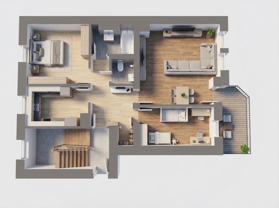 Grundriss neu Etagenwohnung Heidelberg