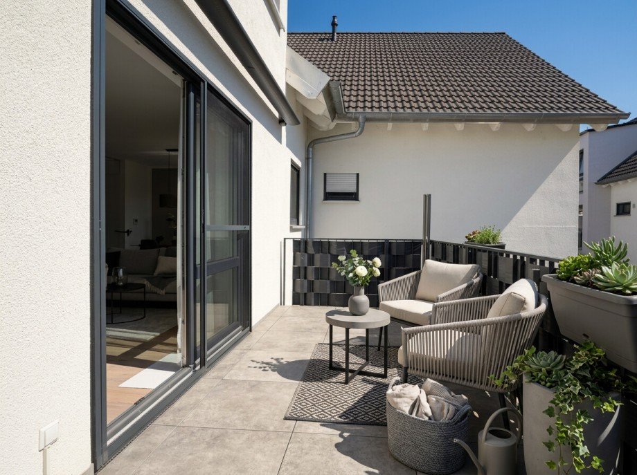Balkon ( KI M�blierung ) Etagenwohnung Oftersheim