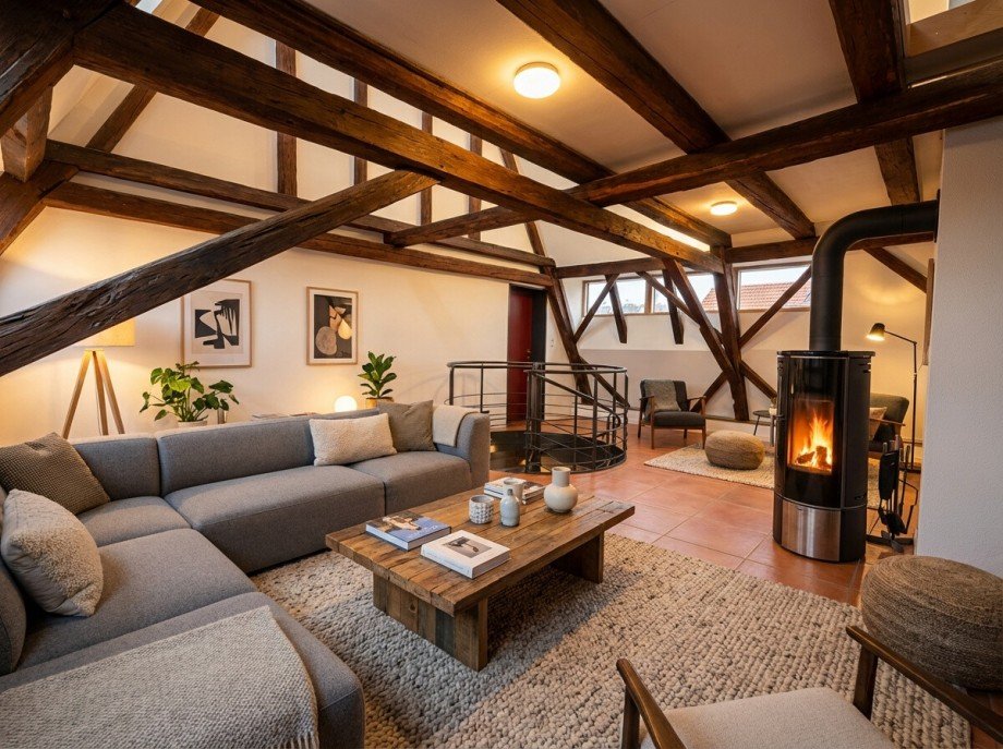 Wohnzimmer M�blierungsvorschlag 2 2 Maisonettewohnung Mannheim / Seckenheim