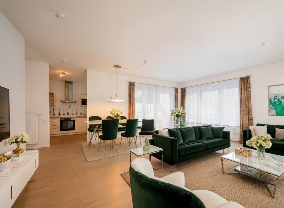 M�blierungsvorschlag Wohn/Esszimmer Etagenwohnung Sinsheim / Rohrbach