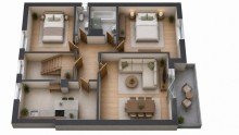 Grundriss OG Haus mit gro�em Grundst�ck (1019m�) und viel Potenzial in Feldrandlage von Blankenloch zu verkaufen