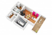 Grundriss Ebene 2 Denkmalgesch�tztes Rarit�ten-Loft f�r Charakterliebhaber - 3 Ebenen, Kamin, historische Balken