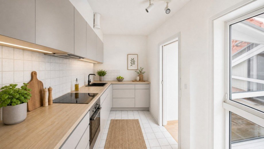 M�blierungsvorschlag K�che KI generiert Dachgeschosswohnung �stringen